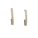 Pair of small hoop earrings in yellow gold, diamonds. - inconnue