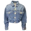 Frame – Blaue Jeansjacke mit gerüschten Ärmeln - Autre Marque