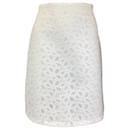 Alaia White Embroidered Mesh Skirt - Autre Marque