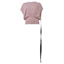Rick Owens DRKSHDW Tommy Cropped Blouse in Pink Cotton
