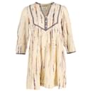 Ba&Sh Printed Quarter-Sleeve Mini Dress in Cream Viscose