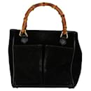 Gucci Suede Bamboo Handbag Suede Handbag 1230316 in Good condition