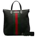 Bolso tote con rayas web de Gucci Bolso tote de lona 619751 en excelentes condiciones