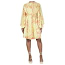 Yellow and red floral printed midi dress - size UK 12 - Etro