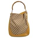 Gucci Brown Bamboo GG Canvas Satchel