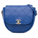 Chanel – Lässige Reise-Flap-Tasche aus Lammleder in Blau