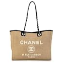 Bolsa Chanel Marrom Pequena Lona Deauville Marrom