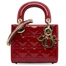 Dior Red Mini Patent Cannage Lady Dior