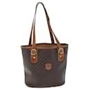 CELINE Macadam Canvas Tote Bag PVC Marron Auth hk1312 - Céline