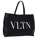 VALENTINO Tote Bag Toile Noir Auth bs14456 - Valentino