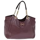 Salvatore Ferragamo Tote Bag Leather Purple Auth 74654