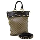 GUCCI GG Crystal Hand Bag 2way Beige 207282 auth 75317 - Gucci