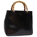 Sac à main GUCCI Bamboo Émail Noir 93152 Auth bs14450 - Gucci