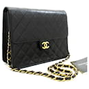 CHANEL Small Chain Shoulder Bag Clutch Black Quilted Flap Lambskin - Chanel