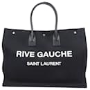 Saint Laurent Rive Gauche Canvas & Leather Tote bag Black 499290