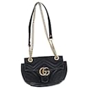 Bolso de hombro Gucci Marmont en cuero negro