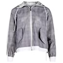 Sacai Checked Hooded Jacket in Grey Polyester - Autre Marque