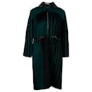 Manteau rayé Hermes Front Zip en cachemire vert - Hermès