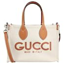 Gucci Mini Tote Bag With Gucci Print Beige