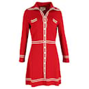 Gucci Button-Up Mini Dress in Red Wool