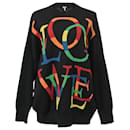 Jersey Loewe Mujer Love Estampado Multicolor en Lana Negra