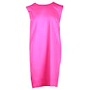 Saint Laurent Sleeveless Tunic Mini Dress in Pink Polyester