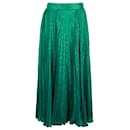 Gucci Pleated Midi Skirt in Green Polyester