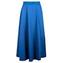 Sportmax Midi Circle Skirt in Blue Cotton