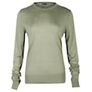 Joseph Long Sleeve Sweater Top in Green Wool