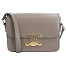 Sac Celine Teen Triomphe en cuir de veau brillant gris - Céline