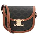 Celine Besace Clea In Triomphe Canvas And calf leather Monogram Grey Brown - Céline