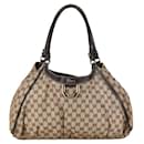 Gucci GG Canvas Abbey Sac à bandoulière avec anneau en D Sac à bandoulière en toile 189835 en bon état