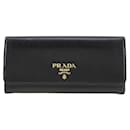 Prada Vitello Move Continental Flap Portefeuille de voyage en cuir Portefeuille long 1MH132 en bon état