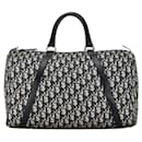 Dior Oblique Canvas Boston Bag Bolsa de viaje de lona en buen estado