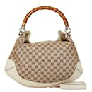 Gucci GG Canvas Bamboo Handbag Canvas Handbag 169961 in good condition