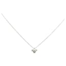 Tiffany & Co Platinum Flower Bezel Necklace Metal Necklace in Good condition