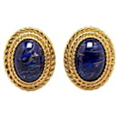 Dior Round Frame Stone Clip On Earrings Metal Earrings in Good condition