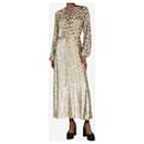 Gold lurex leopard print midi dress - size UK 6 - Jonathan Simkhai