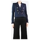 Navy blue cropped lined-breasted jacket - size UK 8 - Veronica Beard