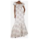 Cream floral tiered maxi dress - size UK 8 - Giambattista Valli