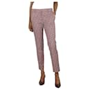 Pink floral print tailored trousers - size UK 6 - Prada