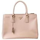 Blush pink medium Saffiano leather Galleria top handle bag - Prada