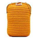 Fendi Orange Crochet Baguette Phone Bag