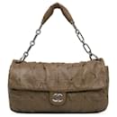 Chanel Brown Jumbo Quilted Lambskin Origami Soft Squares Flap