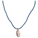 NEW DODO POMELLATO PRECIOUS TAG PENDANT ON ROSE GOLD CORD 18K NECKLACE - Dodo Pomellato