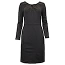 Escada Gathered Neckline Dress in Black Wool