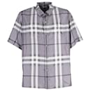 Burberry Bethnal Check Shirt in Grey Silk