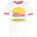 Moschino Couture Burger-Print Rundhals-T-Shirt aus weißer Baumwolle