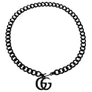 Ceinture à maillons de chaîne Gucci GG Marmont en métal noir