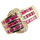 [Luxus] 18K Rubin-Diamant-Ring, Metallring in ausgezeichnetem Zustand - & Other Stories